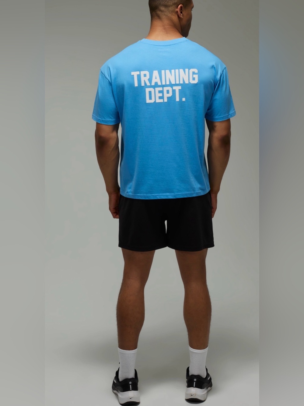 Boohoo Men Training Dept Performance Oversized Tee Blue Large NWT IN PACKAGE